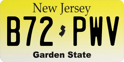 NJ license plate B72PWV