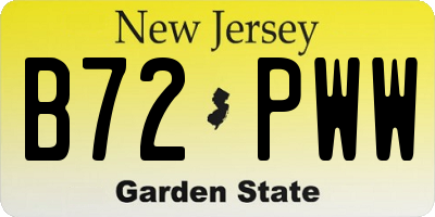 NJ license plate B72PWW