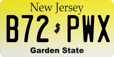 NJ license plate B72PWX