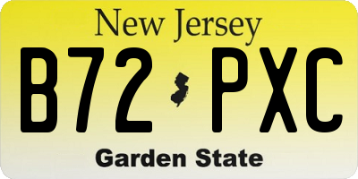 NJ license plate B72PXC
