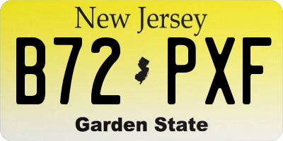 NJ license plate B72PXF
