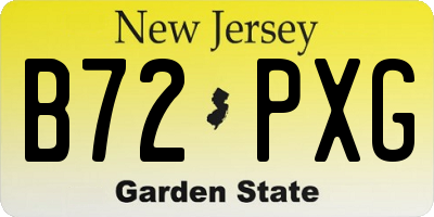 NJ license plate B72PXG