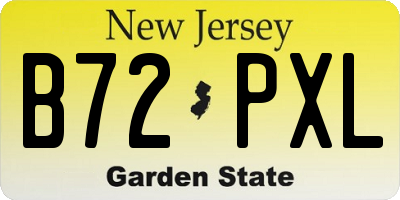 NJ license plate B72PXL