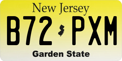 NJ license plate B72PXM