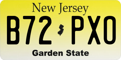 NJ license plate B72PXO