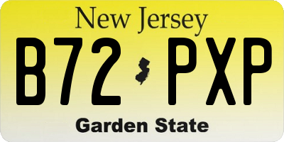 NJ license plate B72PXP