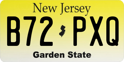 NJ license plate B72PXQ