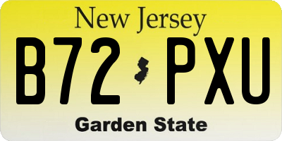 NJ license plate B72PXU