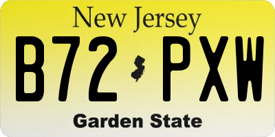 NJ license plate B72PXW