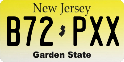 NJ license plate B72PXX
