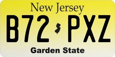 NJ license plate B72PXZ