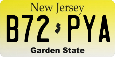 NJ license plate B72PYA