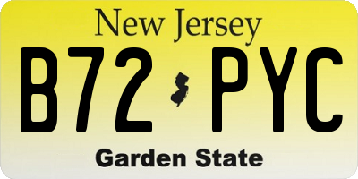 NJ license plate B72PYC