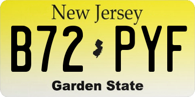 NJ license plate B72PYF