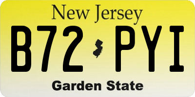 NJ license plate B72PYI