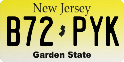 NJ license plate B72PYK