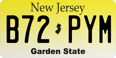 NJ license plate B72PYM