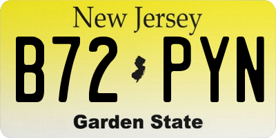 NJ license plate B72PYN