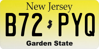 NJ license plate B72PYQ