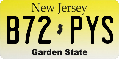 NJ license plate B72PYS