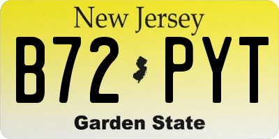 NJ license plate B72PYT