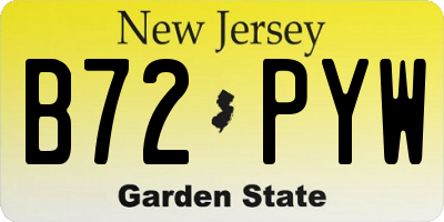 NJ license plate B72PYW