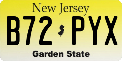NJ license plate B72PYX