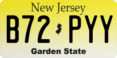 NJ license plate B72PYY