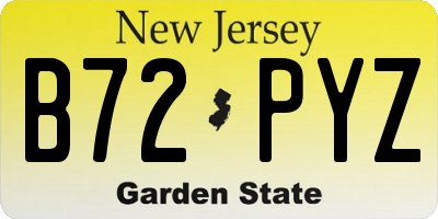 NJ license plate B72PYZ