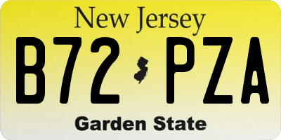 NJ license plate B72PZA