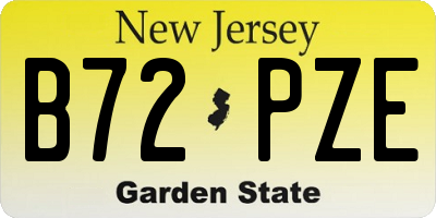 NJ license plate B72PZE