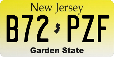 NJ license plate B72PZF