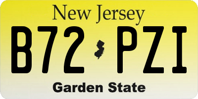 NJ license plate B72PZI