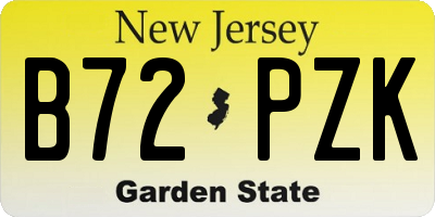 NJ license plate B72PZK