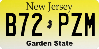 NJ license plate B72PZM