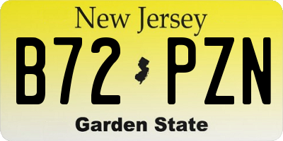 NJ license plate B72PZN