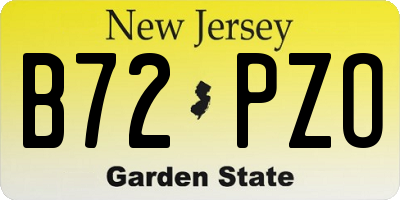 NJ license plate B72PZO