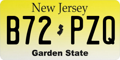 NJ license plate B72PZQ