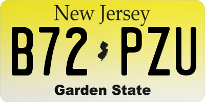 NJ license plate B72PZU