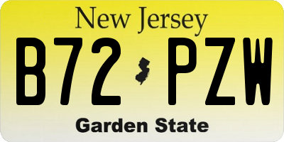 NJ license plate B72PZW