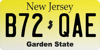 NJ license plate B72QAE