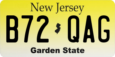 NJ license plate B72QAG