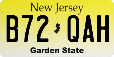 NJ license plate B72QAH