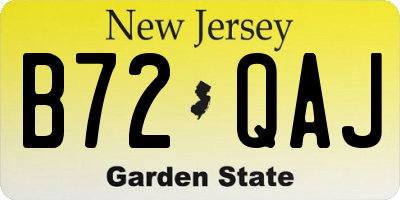 NJ license plate B72QAJ
