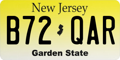 NJ license plate B72QAR