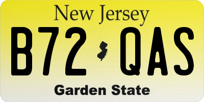 NJ license plate B72QAS