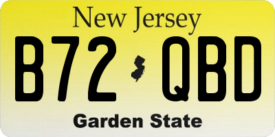 NJ license plate B72QBD