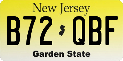NJ license plate B72QBF