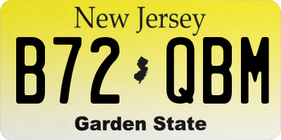 NJ license plate B72QBM