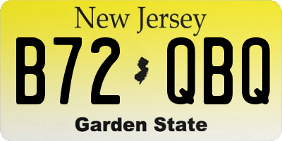 NJ license plate B72QBQ